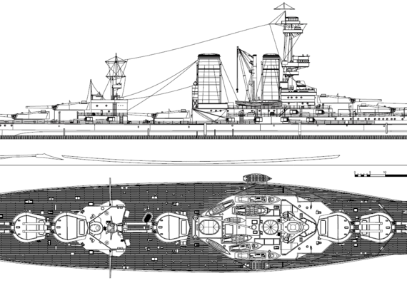 Ship Chile - Almirante Latorre [Battleship] (1915) - drawings, dimensions, pictures